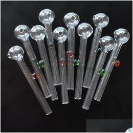 Smoking Pipes Oil Burner Glass Pipe Pyrex For Bubbler Transparent Tube With Colored Dot Nail Burning Jumbo Drop Delivery Home Garden H Dhizm