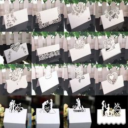 50pcs White Lace Name Place Cards Wedding Decoration Table Decor Message Greeting Card Party Christmas LST230831