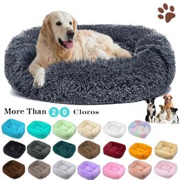 kennels pens Luxury Dog Bed Square Dog Beds Long Plush Dog Mat Beds for Small Medium Large Dogs Supplies Pet Dog Calming Bed Washable Kennel 230831