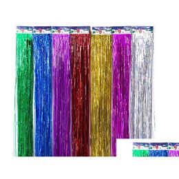 Party Decoration Event Supplies Foil Edge Shiny Rain Curtains Birthday Wedding Decorations P Ography Background Curtain O Props Drop Dhgpz