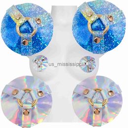 Breast Pad Women 1 Pair Laser Nipple Cover Reusable Charm Sexy Breast Pasties Stickers Self Adhesive Nipple Stickers Bra Accessories x0831