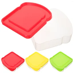 Plates 4 Pcs Sealable Containers Storage Lunchbox Lid Toddler Sandwich Holder Microwave Safe Lids
