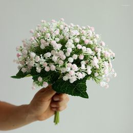 Flores decorativas artificial buquê de respiração do bebê gypsophila plástico falso flor nupcial segurando festa de casamento evento decoração de casa