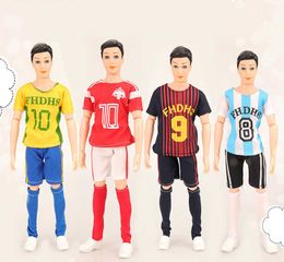 Wholesale 30CM Doll Apparel Accessories Football Suit Sportswear Short Sleeve Clothes 3-piece Fashion Set