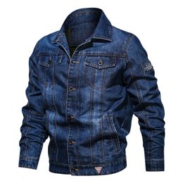 Mens Jackets Mens Solid Denim Jacket Spring Autumn Casual Slim Fit Bomber Jackets Male Jean Jacket Outwear Male Cowboy Plus Size 4XL 230831