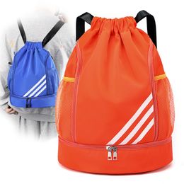 Backpack Fitness Drawstring Waterproof Backpack Basketball Football Backpack With Ball and Shoe Compartment Sport Bag Men Gym Soft Bag 230831