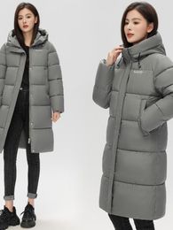 Women's Trench Coats Women Long Puffer Jacket Autumn Winter SlimHooded Thickened Cotton Padded Coat Female Casual Korean Warm Parka Mujer