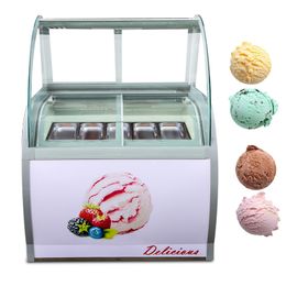 Commercial Ice Cream Display Cabinet Refrigerator Popsicle Showcase Large Capacity Egg Roll Cone Ice Cream Sundae Storage Machine