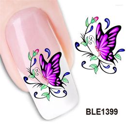 Nail Stickers Butterfly Design Water Transfer Nails Art Sticker Decals Lady Women Manicure Tools Decoration BLE1399