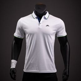 Mens Polos J Lindeberg Men Tshirt Casual Lapel Stitching Polo Shirts Man Highquality Shortsleeved Summer Pullover Top Slim Fit Golf Wear 230831