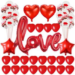 Red Love Letter Foil Balloons Heart Balloon for Engagement Wedding Decoration Valentines Day Party Decor248H