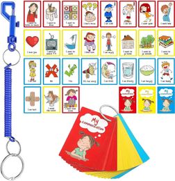 Learning Toys 27 Autism Communication Cards Visual Aid Nonverbal Board Speech Delay Feelings Emotions Flash Special Needs Cue Language Learnin HKD230830