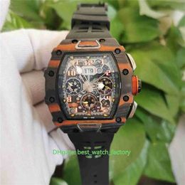 Hot Selling Top Quality Watches 44mm x 50mm Rm11-03 Mclaren Skeleton Carbon Fibre Rubber Bands Transparent Mechanical Automatic Mens Men's Watch Wristwatches WN-IUSJ