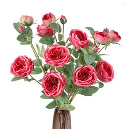 Decorative Flowers Simulated Flower Ouyue Rose Home Soft Decoration Engineering Pography Wedding Silk Artificial