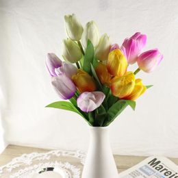 Decorative Flowers 5 Heads Tulip Flower Artificial Fake For Wedding Ceremony Decor Home Garden Bouquet Decorations