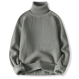 Men's Sweaters Autumn Winter Mens Sweater Turtleneck Pullover Men Solid Color knit Business Casual Warm Pull Jumper 230831