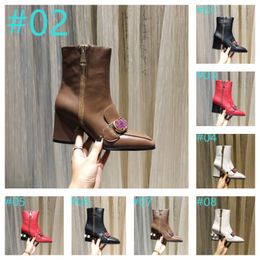 2023 Mulheres Botas Designer Bota Azul Multicolor Canvas Sapato Moda Interlocking G High Heel Zipper Laces Stilettos Sexy Senhoras Festa Sapatos de Casamento Tamanho 35-41