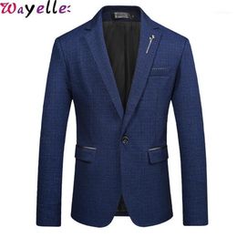 Men's Suits & Blazers Men Blazer Jacket Slim Fit Business Casual Stylish Stripped For Coat Masculino 5XL1280R