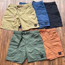 Mens Shorts Summer Designers Casual Pants Metal Nylon Shorts Side Pockets Compass Logo Technical Utility Belt Quick Dry Shorts245x