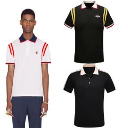 Polos Shirts Mens Designer for Man High Street Italy Embroidery Garter Snakes Little Bees Printing Brands Clothing Tees