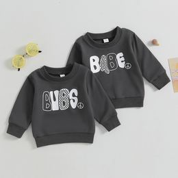 Hoodies Sweatshirts FOCUSNORM 0 3Y Autumn Baby Boys T Shirts Letter Print Long Sleeve Pullover Casual Tops 2 Style 230830