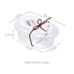 Gift Wrap 500Ml Clear Oval Plastic Box Cake Bowl Mousse Yoghourt Container Dessert Packaging Party Drop Delivery