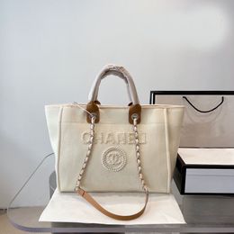 Дизайнерская летняя пляжная сумка C с буквенным принтом на плече Flash Office Высококачественная классическая холщовая сумка с пуговицами Женская сумка в стиле ретро