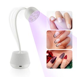 Nail Dryers Mini LED Lamp 24W Dryer False Manicure Polish Glue Fast Drying UV Light 360° Bendable Table Design 230831