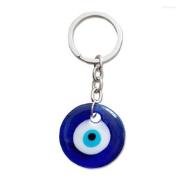 Keychains Lanyards Turkish Blue Evil Eye Key Chains Ring Holder Keychain Amets Lucky Charm Glass Hanging Pendant Blessing Protection Dhhvo