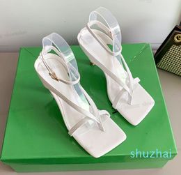 designers Women womens high heel Sandals Slippers Leather Rhinestone Mesh Sandal slides Top Ladies party wedding Dress shoes