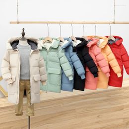 Down Coat Fashion 3-11Y Children Overcoat Parkas Boy Jackets Casual Thick Long Coats Girls Hooded Snowsuit Winter Kids