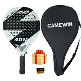 Squash Racquets Camewin Padel Racket Tennis Carbon Fibre Soft EVA Face Tennis Paddle Racquet Racket with Padle Bag Cover With Free Gift 230831