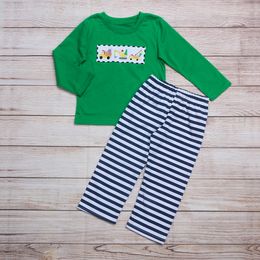 Kleidungssets Stil Outfits Baby Jungen Kleidung Set Bebes Artikel Weihnachtsgeschenk Baum Stickerei Body Streifen Hosenanzug für 1 8T Babi Jungen 230830