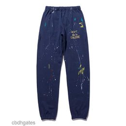 Gallerysd Casual Hand-painted Sweat Boys Pants Long Trousers Pant Mens Pattern Fashion Leggings Small Girls Splash Ink Lipm