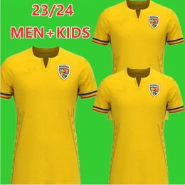2023 Romania National Team Mens Soccer Jerseys STANCIU ALIBEC STANCIU Home ALIBEC Yellow Football Shirts Short Sleeve Uniforms 66666