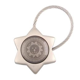 Keychains Lanyards Milesi Metal Constellation Keychain Star Shape Key Holder Creative Souvenir Keyring Lover Gift Porte Clef Novelty Dhkup
