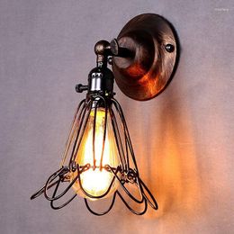 Wall Lamp Retro Iron Art Small Bird Cage Light Industrial Style Aisle Hallway