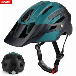 Cycling Helmets BATFOX cycling helmet for men mountain bike casco mtb Integrallymolded capacete ciclismo MTB bicycle with light 230830