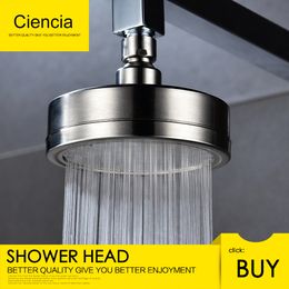 Bathroom Shower Heads Ciencia Stainless Steel Brushed Nickel 360 Degree Rotate Pressurized Water Saving Shower Head Strong but Soft Shower Head 230831