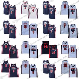 Custom S-6XL 1992 Retro Basketball Jerseys 7 Bird 5 Robinson 10 Drexler 8 Pippen 11 Malone 12 Stockton 13 Mullin 15 Johnson 14 Barkley 4 Laettner Stitched Jersey