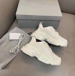 Triple S Beige Sneaker Chunky Shoes Thick Bottom Dad Shoe Newst Colour Casual Shoe Trainers Box Included Top Selling Outdoor Sneakers size 36-46