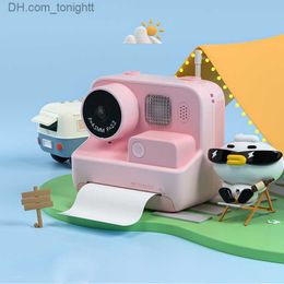 Camcorders Kids Instant Print Camera Children's 1080P Video Photo Digital With Paper Fill Ligjt Birthday Christmas Gift Q230831