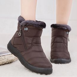 Boots Winter Women Thick Bottom Ankle Waterproof Fashion Shoes Solid Colour Ladies Female Sneakers 230831