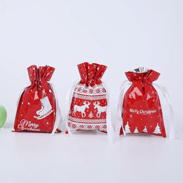 Christmas aluminum foil Gift Wrap drawstring bags candy bag Decor Gifts packing gifts bag festival Party Supplies pouch i0831