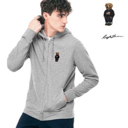 Men's Hoodies Sweatshirts Long sleeve Zipper sweater Teddy Bear Casual Breathable comfortable Stretch Cotton Fit Style Top Male Size S-3XL PP536
