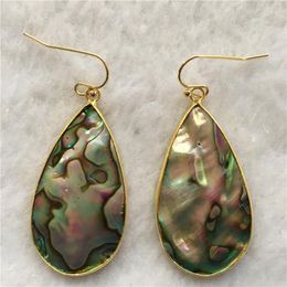 Dangle Earrings 2023 Fashion Lovely Double-sided Abalone Shell GP Women Gift Drop Earring 20X40MM