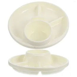 Dinnerware Sets 2 Pcs Compartment Fat Reduction Plate Reduce Trays Household Tableware Plastic Divided Dinner Simple Child