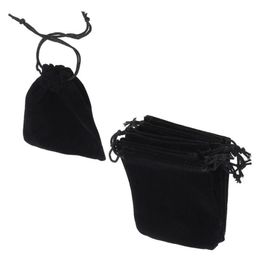 Gift Wrap 30pcs Drawstring Bag Pouches Storage Black Cloth Bags For Jewellery Small 7x9cm301d
