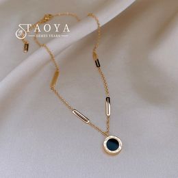 Pendant Necklaces Classic Fashion Stainless Steel Roman Digital Wafer Necklace Jewelry Christmas Party Women s Sexy 230831