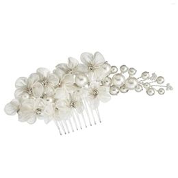 Hair Clips Women Dazzling Wedding Comb Lace Simulation Flower Rhinestone Barrette For Woman Decorative Ornaments Ly